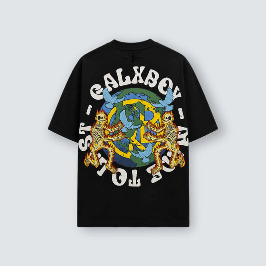 WORLD PEACE T-SHIRT BLK/WHT
